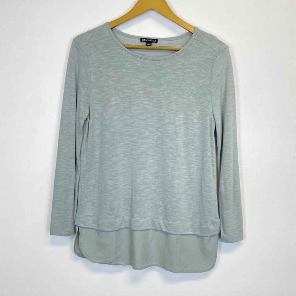 J. Crew Mercantile Teal Long Sleeve Top
